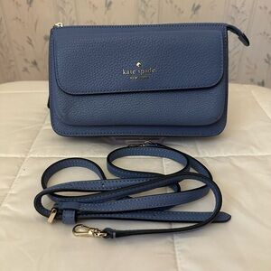 Kate Spade Blue Pebbled Leather Crossbody